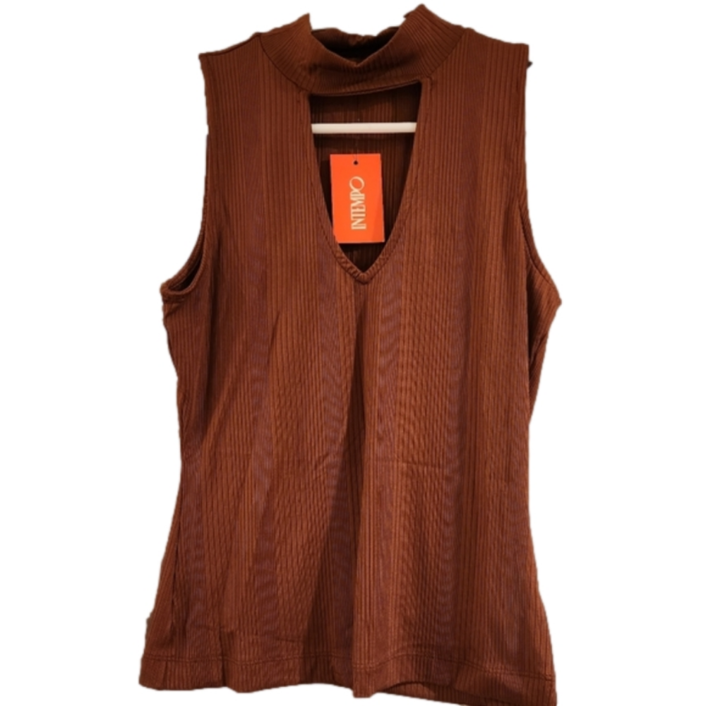 Intempo NWT Sleeveless Shirt Womens Medium Brown